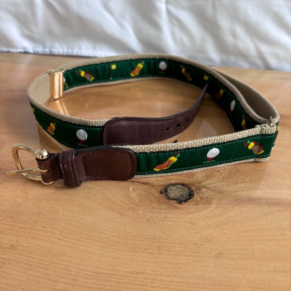 Vintage Alynn Adjustable Canvas Embroidered Golf themed Belt - Picture 3 of 11